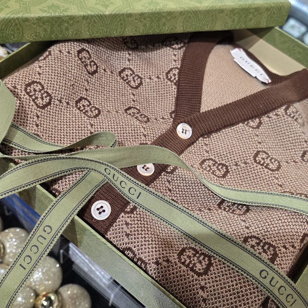 Gucci Brown Logo Cardigan